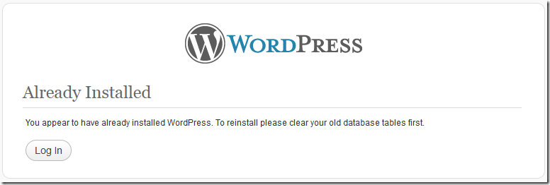 wp-already-installed